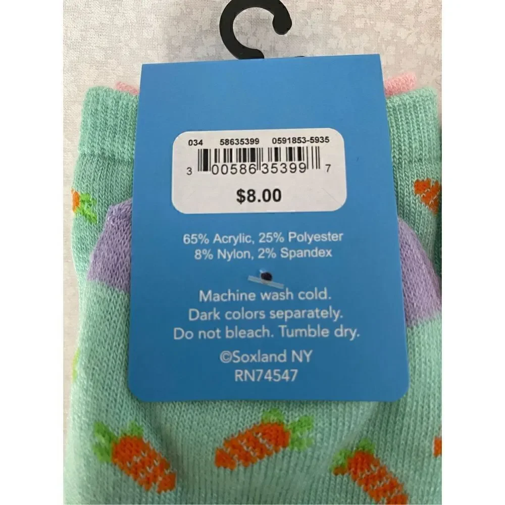 DAVCO WOMEN’S CUTE EASTER SOCKS SIZE 9-11 SHOE SIZE 4-10.5 - 8 PAIR